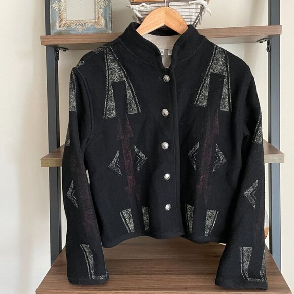 Gorgeous Chico's Short Wool Blend Coat, Size 12 - Picture 1 of 14